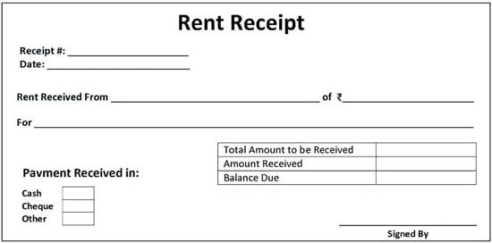 Free simple rent receipt