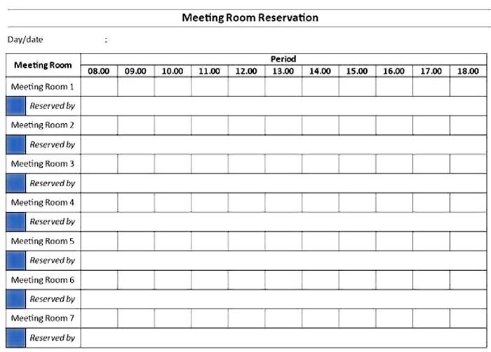 conference room reservation template