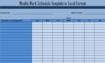 Project Weekly Schedule Using Template